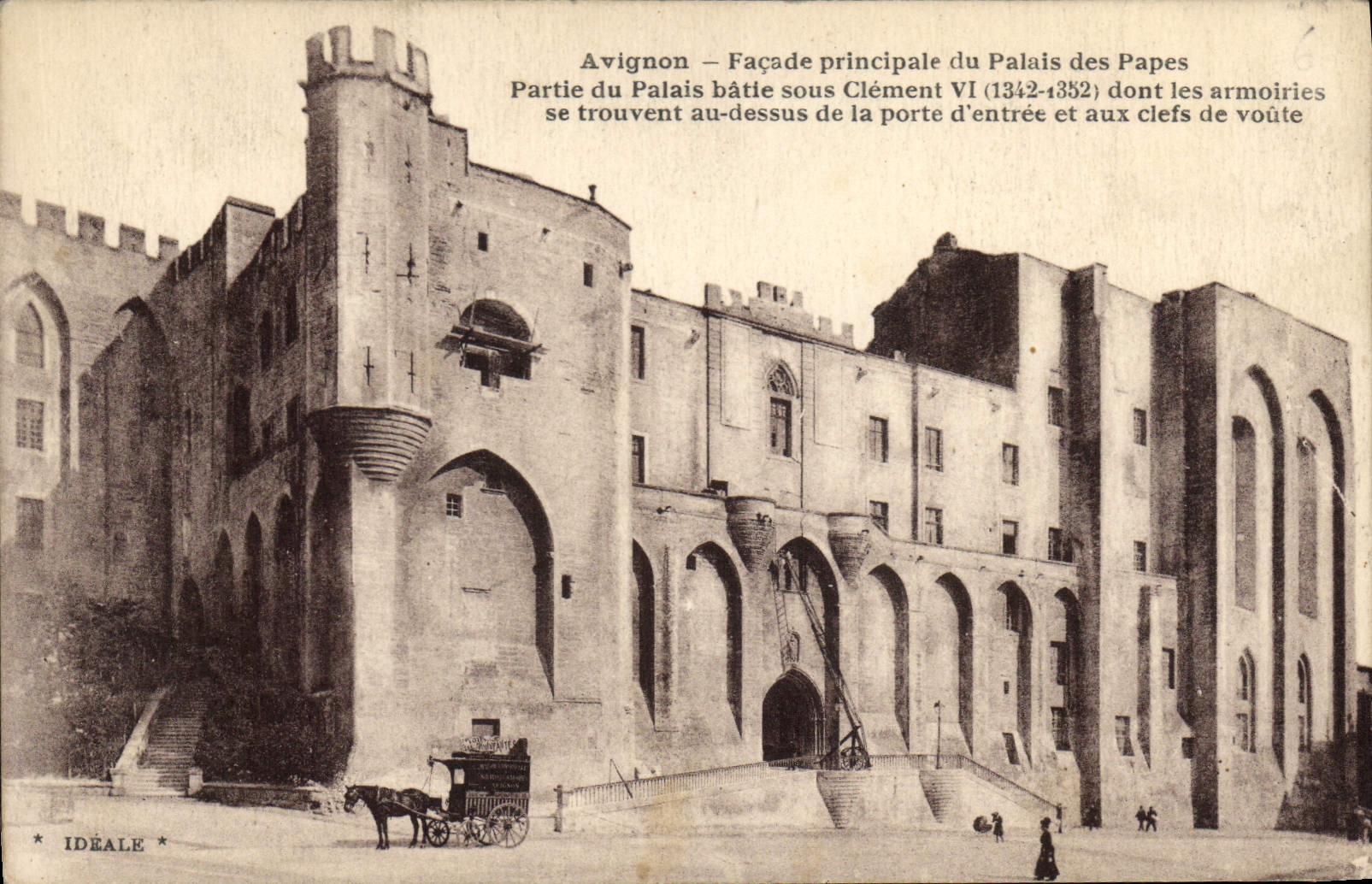 CPA Avignon Facade Principale du Palais des Papes partie du palais Batie sous Clement VI 1342 1352 d