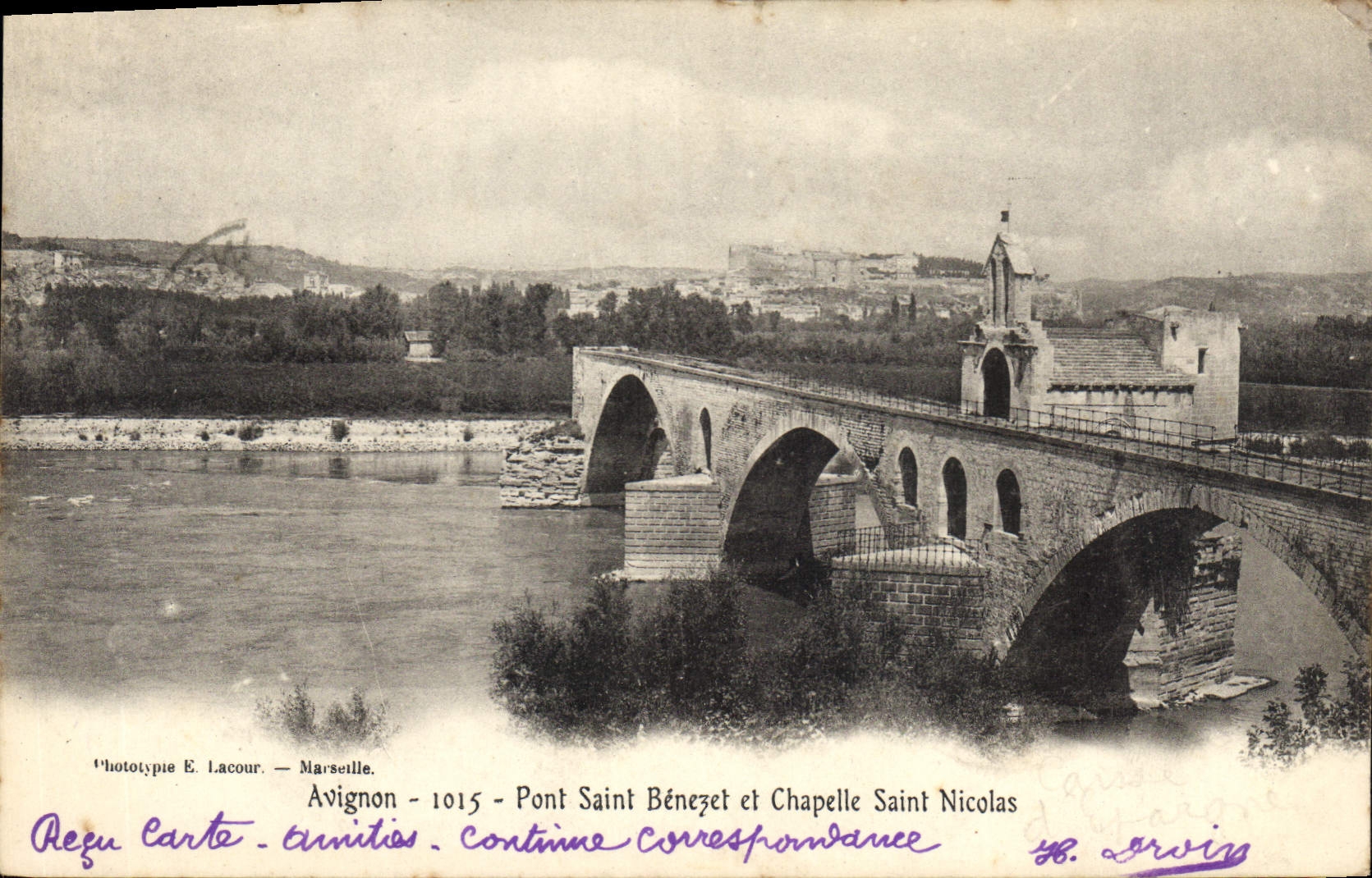 CPA Avignon Pont Saint Benezet et chapelle Saint Nicolas 