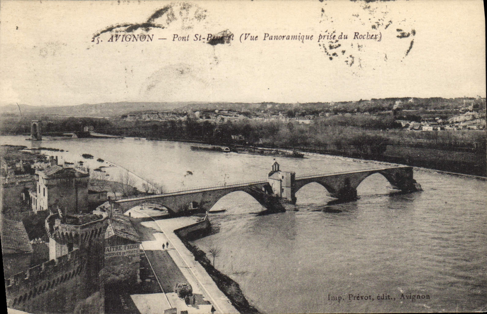 CPA Avignon le Pont St Benezet vue panoramique pris du Rocher 