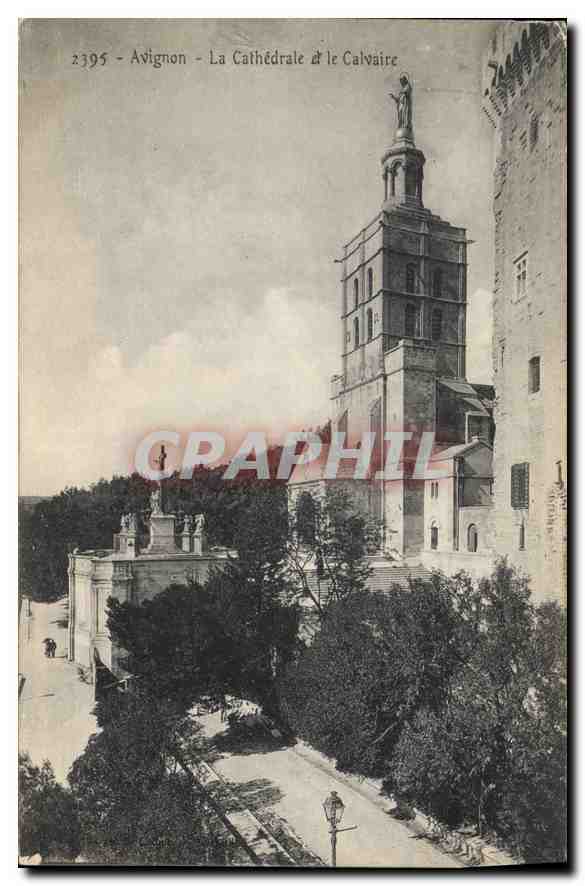 CPA Avignon La Cathedrale et le Calvaire 