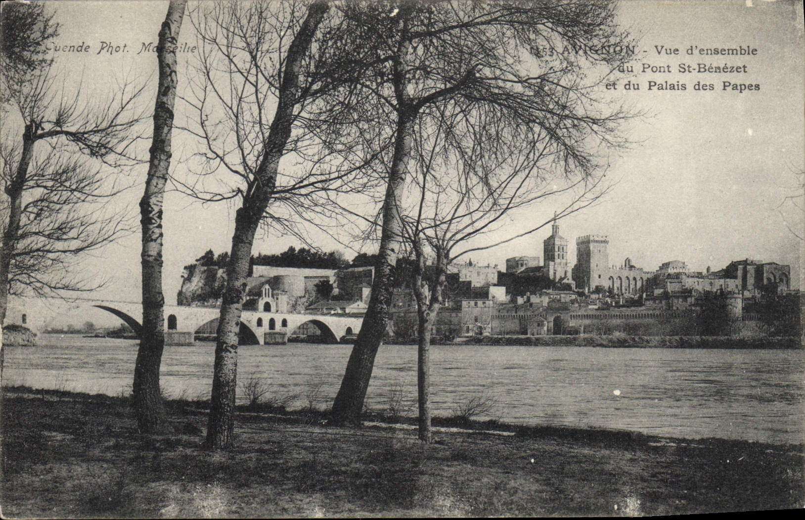 CPA Avignon Vue d'Ensemble du Pont St Benezet et du Palais des Papes 