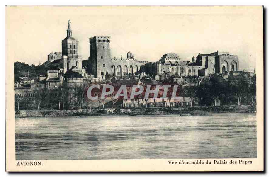 CPA Avignon Vue d'ensemble du Palais des Papes 