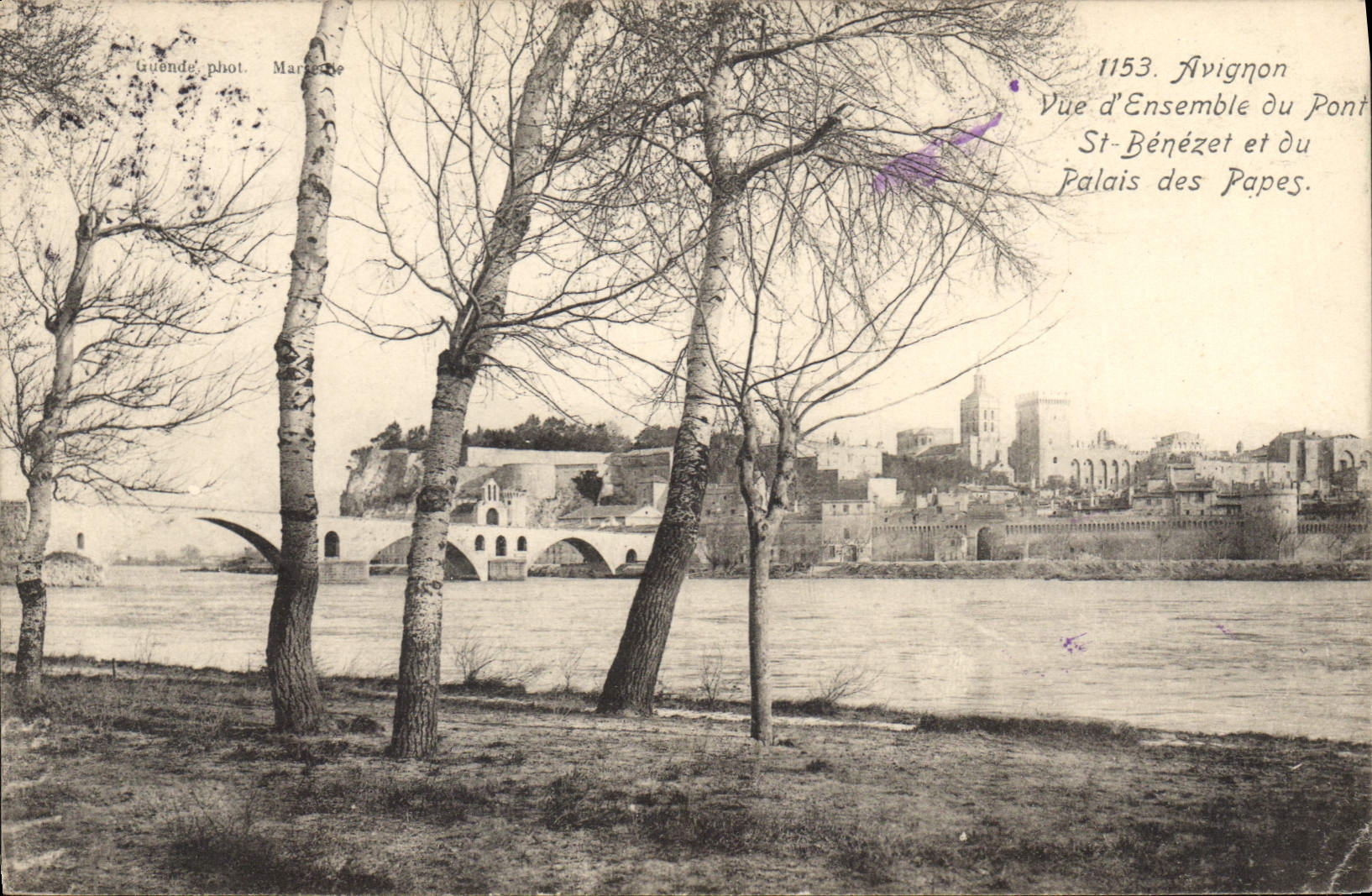 CPA Avignon Vue d'Ensemble du Pont St Benezet et du Palais des Papes 