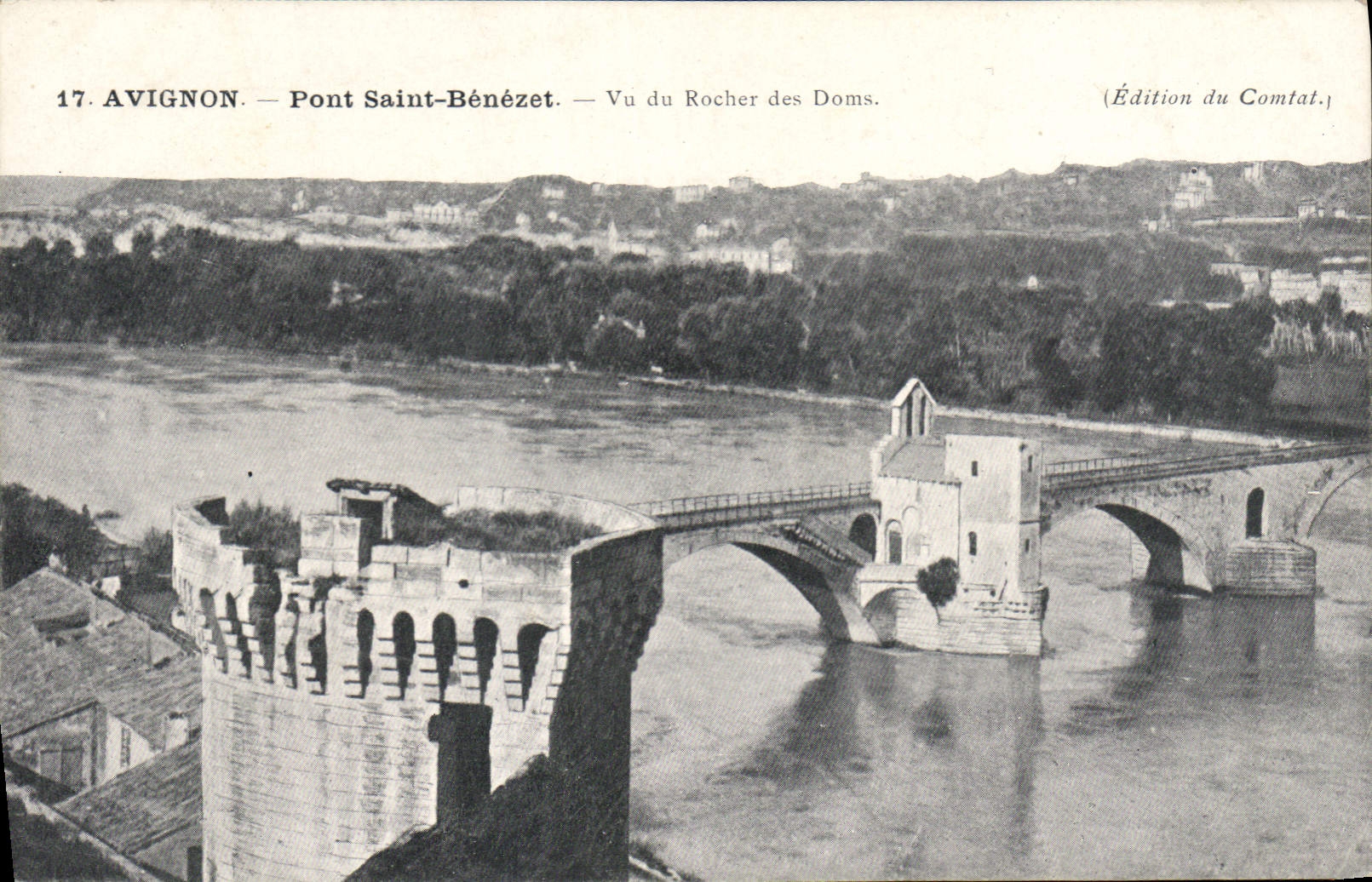 CPA Avignon Pont Saint Benezet Vu du Rocher des Doms 