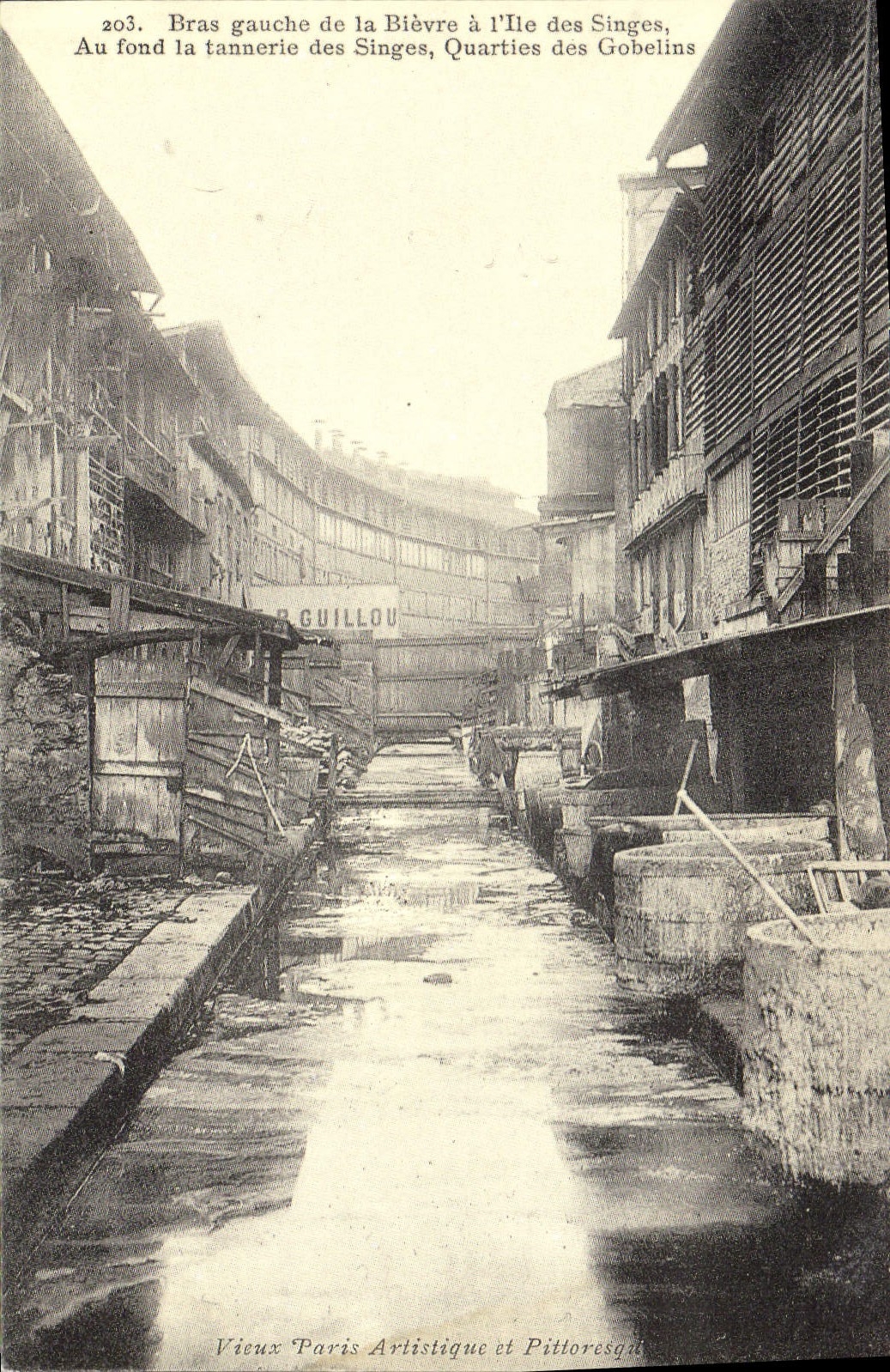 Bras gauche de la Bièvre à l'Île des Singes — Quartier des Gobelins — R. Guillou