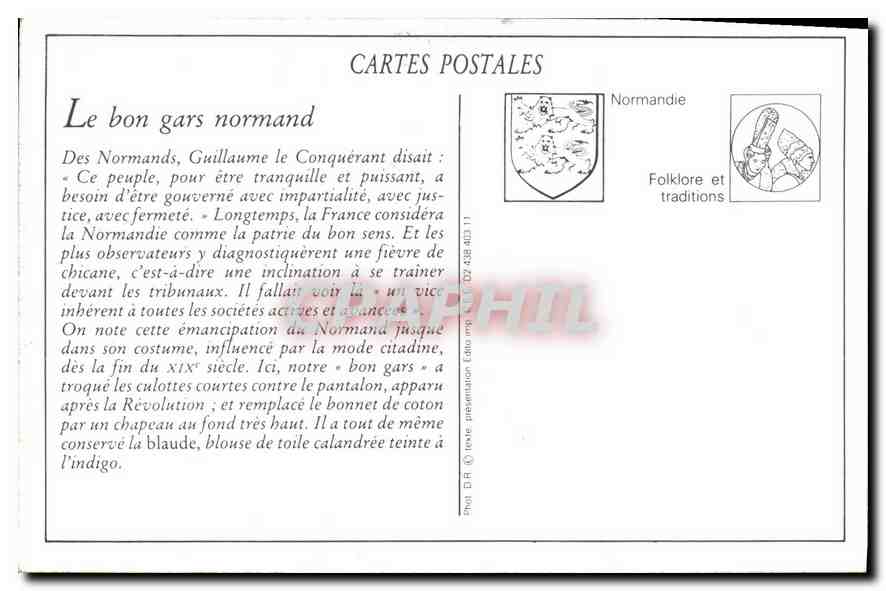 Le bon garç Normand — La Normandie — La C. P. A. — n° 112 — Reverso