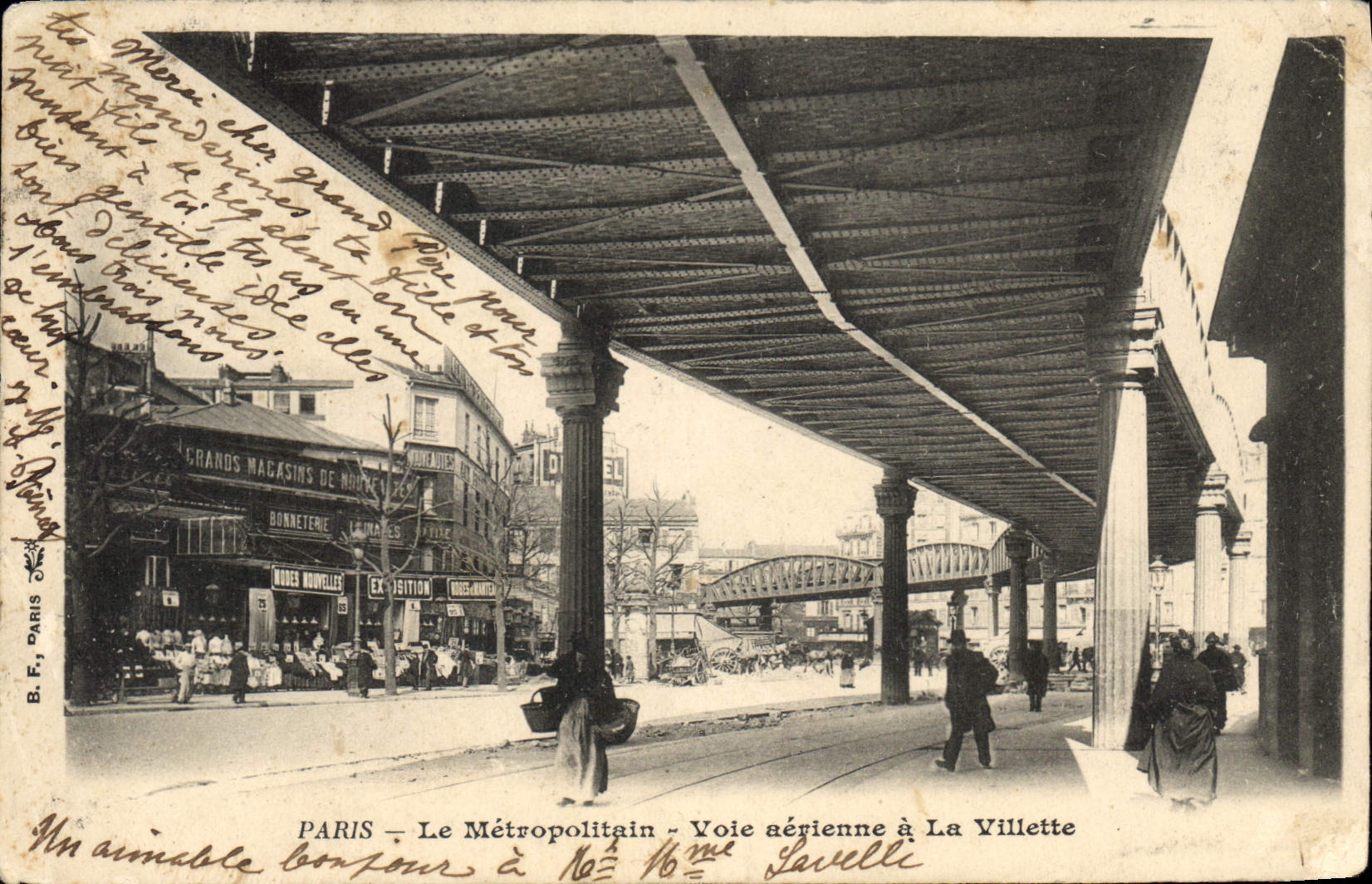 CPA Paris Le Metropolitain Voie aerienne a la Villette Metro
