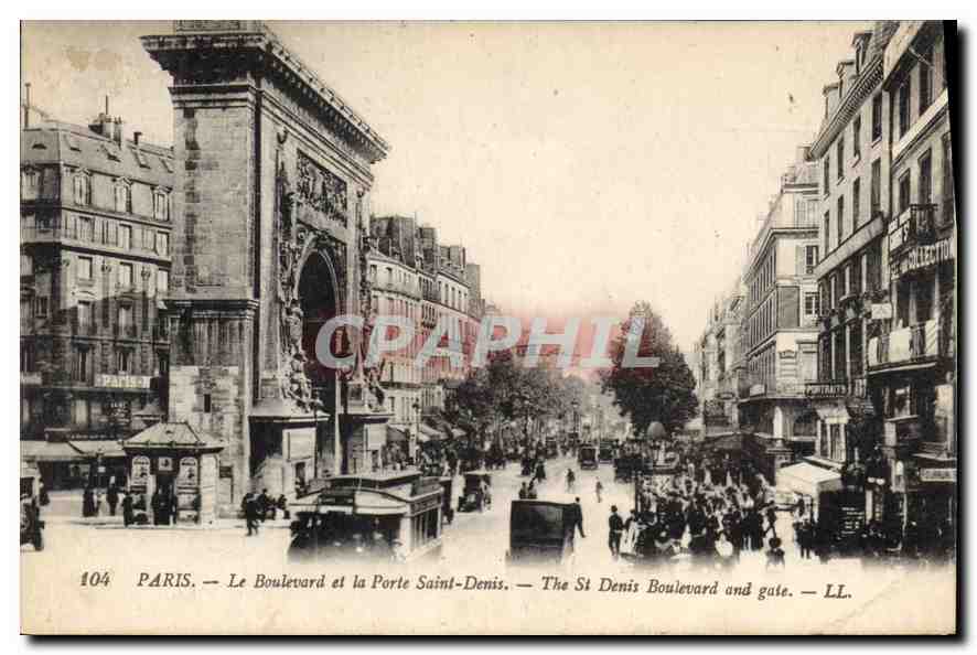 CPA Paris le Boulevard et la Porte Saint Denis 