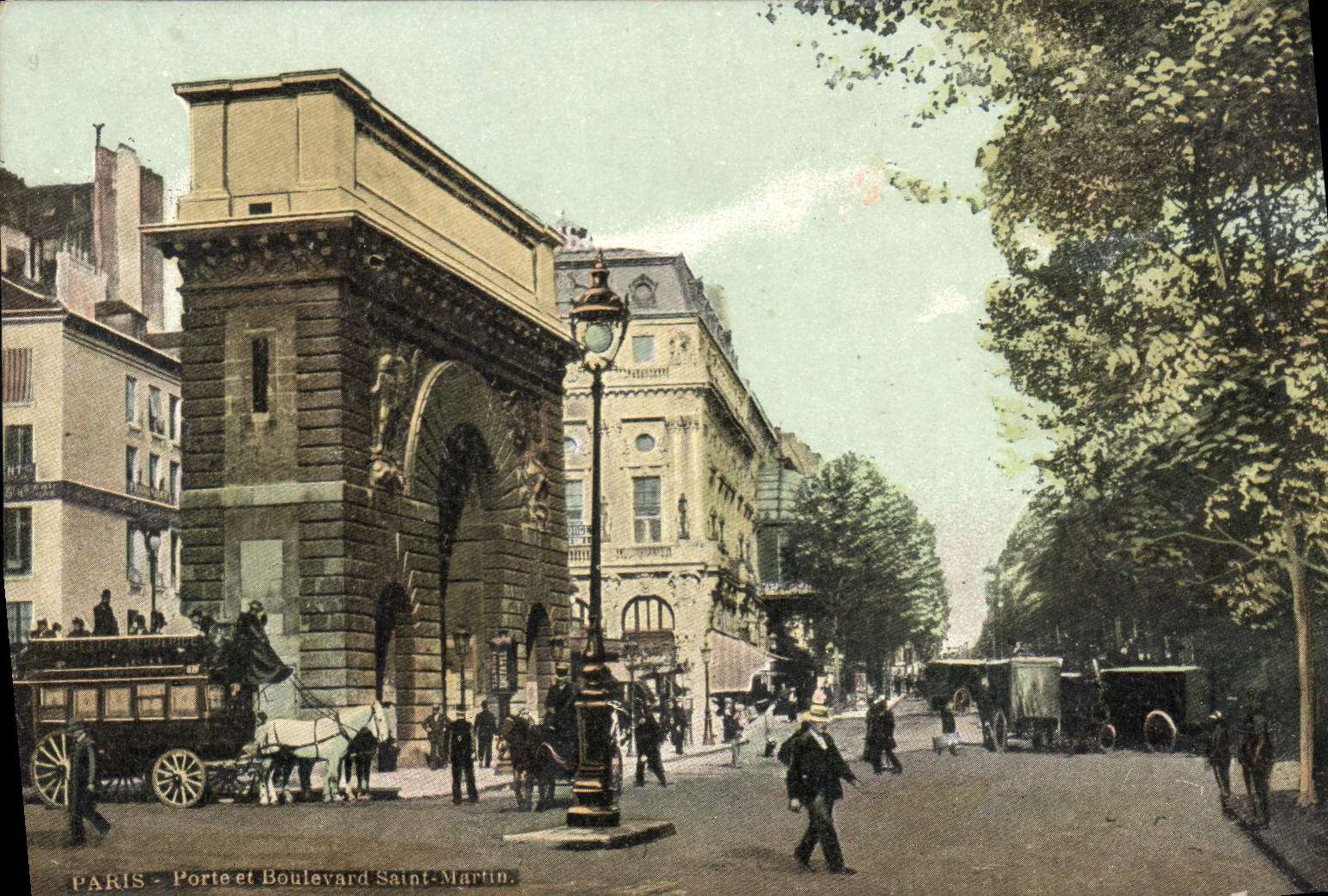 CPA Paris Porte et Boulevard Saint Martin 