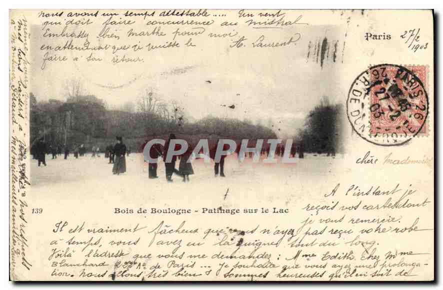 CPA Bois de Boulogne Patinage sur le Lac 