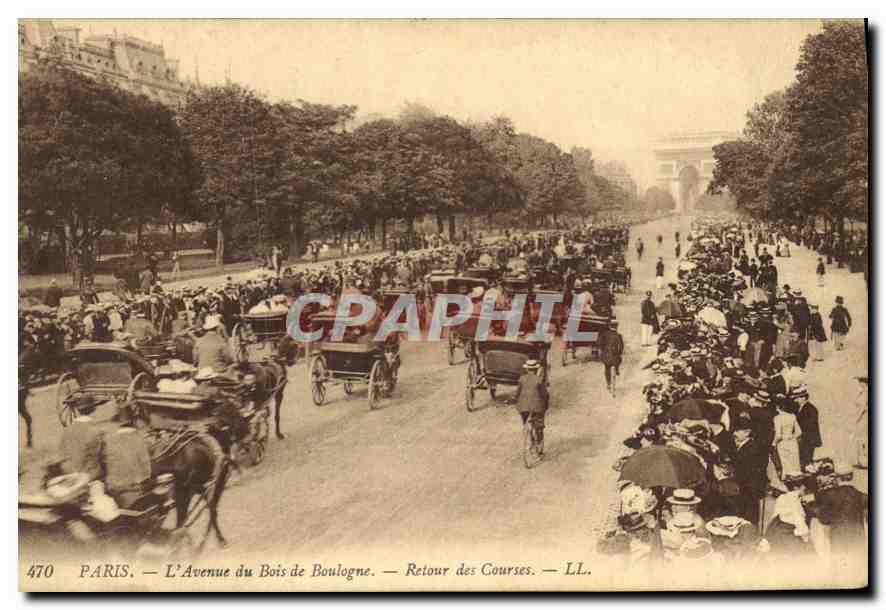 CPA Paris L'Avenue du Bois de Boulogne Retour des Courses 