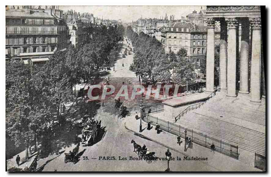 CPA Paris Les Boulevards vus de la Madeleine 