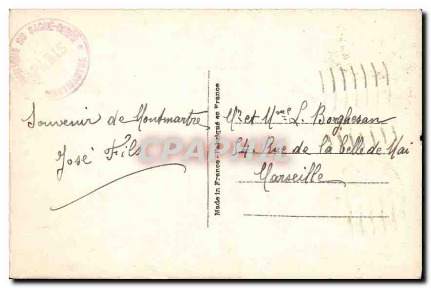 CPA Paris La Basilique du Sacre Coeur  — Rückseite