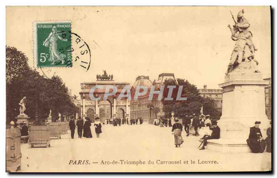 CPA Paris Arc de Triomphe du Carrousel et le Louvre 