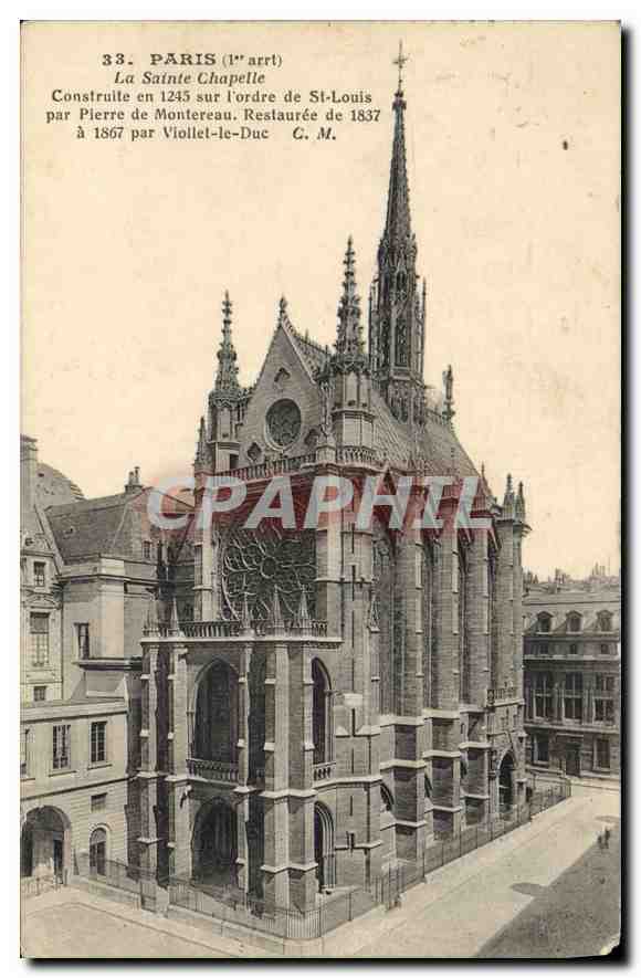 CPA Paris la Sainte Chapelle Construite en 1245 sur l'ordre de St Louis par Pierre de Montereau Rest