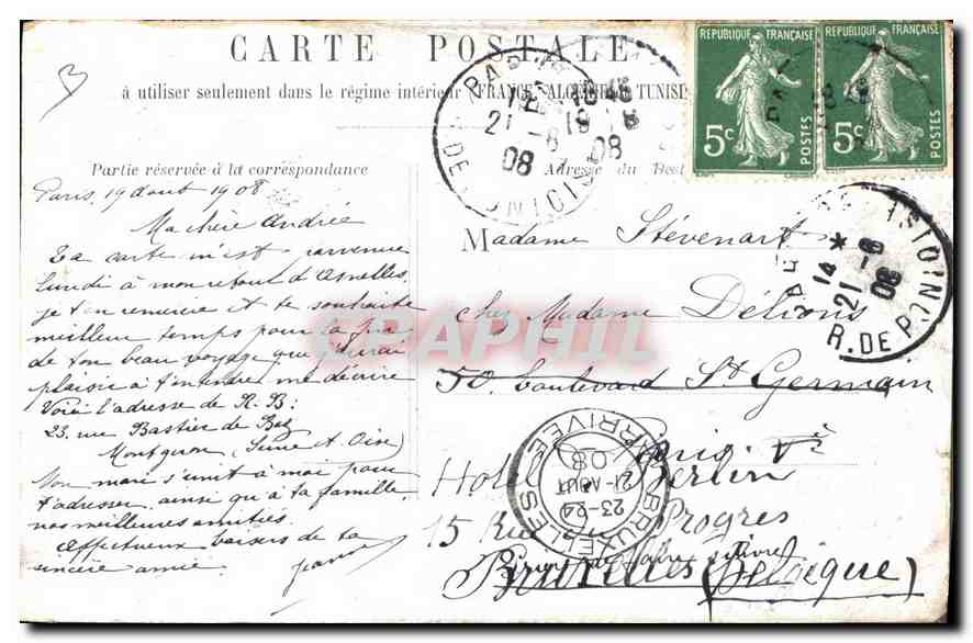CPA Paris Rue de la Barre Montmartre  — Verso
