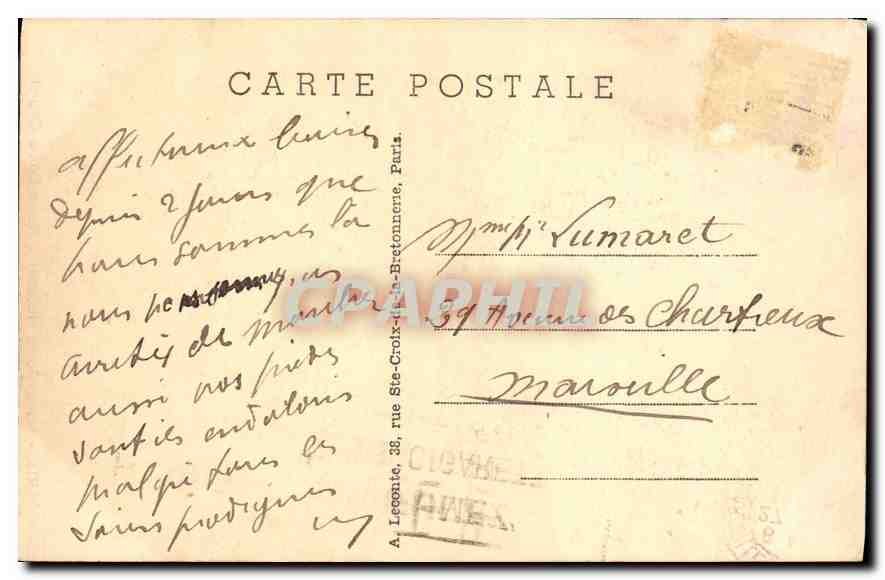 CPA Paris Notre Dame Facade  — Verso