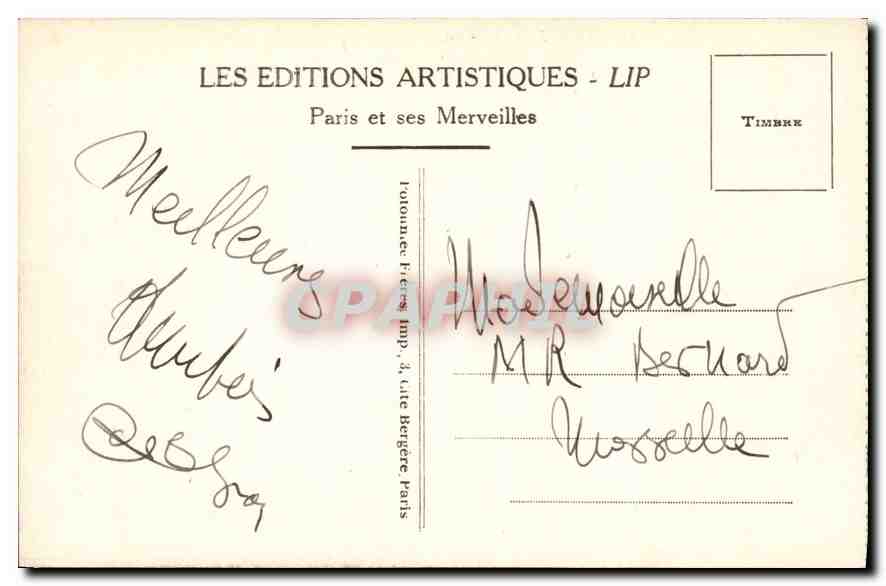CPA Paris Le Petit Palais des Champs Elysees  — Rückseite