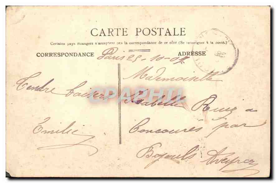 CPA Paris Buttes Chaumont Le Pont suspendu  — Verso