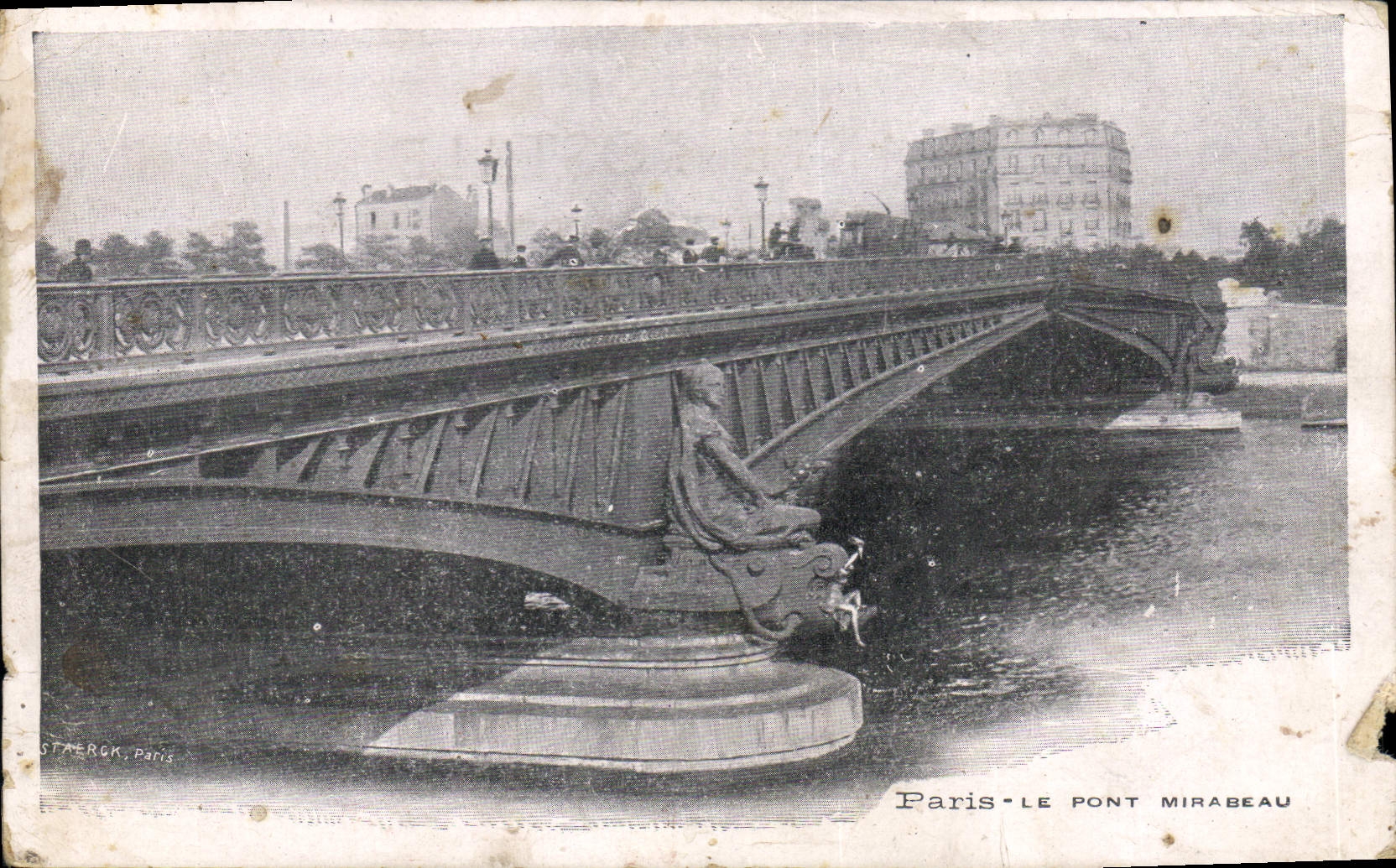CPA Paris Le Pont Mirabeau Publicite Lait d'Appenzell