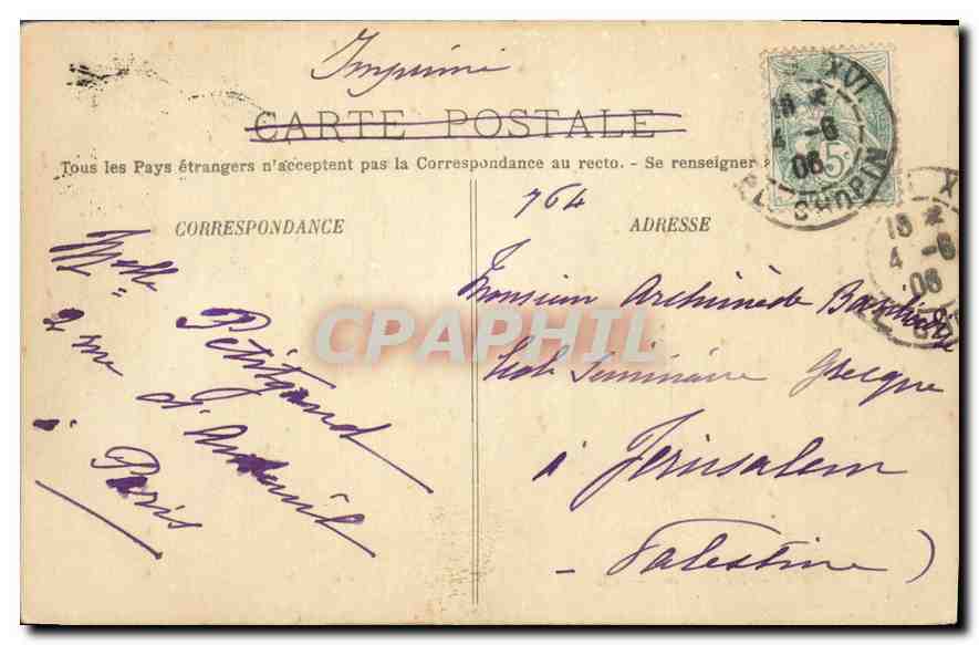 CPA Paris Notre Dame  — Verso