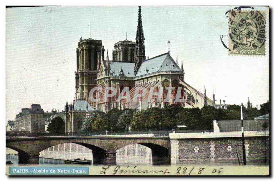 CPA Paris Abside de Notre Dame 