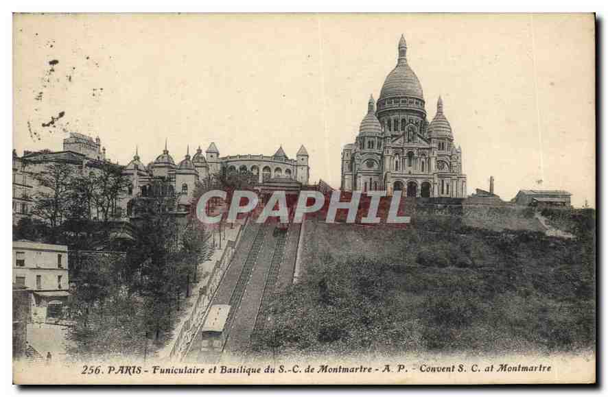 Paris - Seilbahn und Basilika des Heiligen Herzens in Montmartre — A.P. - Konvent S.C. in Montmartre