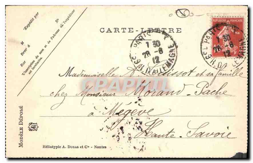 Paris — L'Église Saint-Augustin — Héliotypie A. Dugas et Cie - Nantes, n°30 — Rückseite