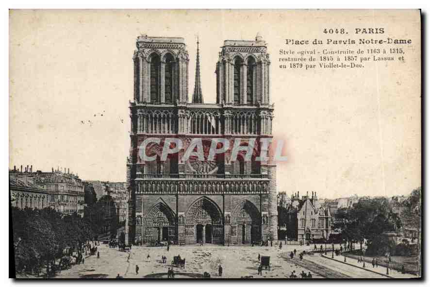 CPA Paris Place du Parvis Notre Dame 
