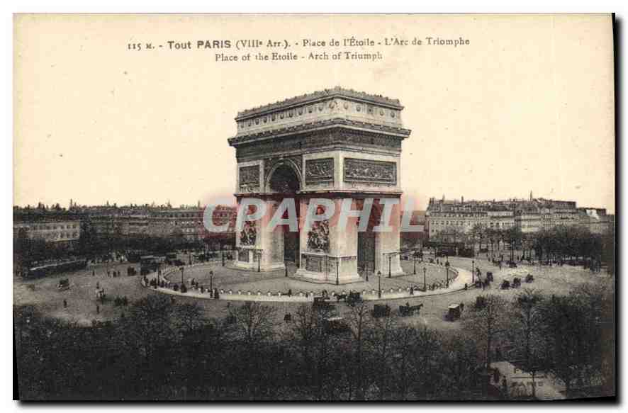CPA Tout Paris Place de l'Etoile L'Arc de Triomphe 