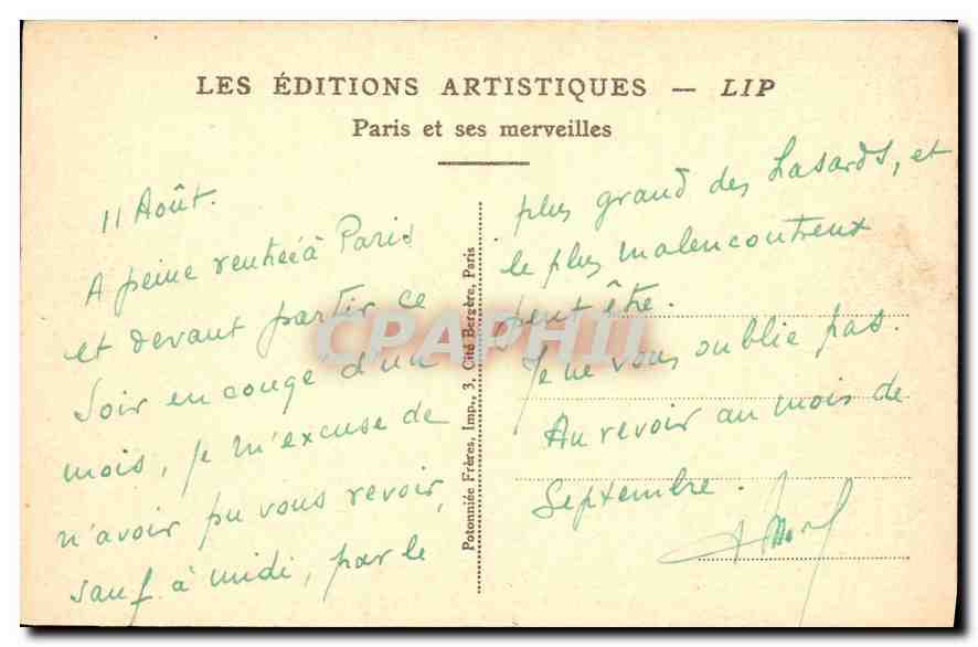 CPA Paris Le Grand Palais  — Rückseite