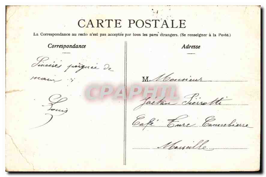 CPA Paris L'Arc de Triomphe de l'Etoile  — Rückseite