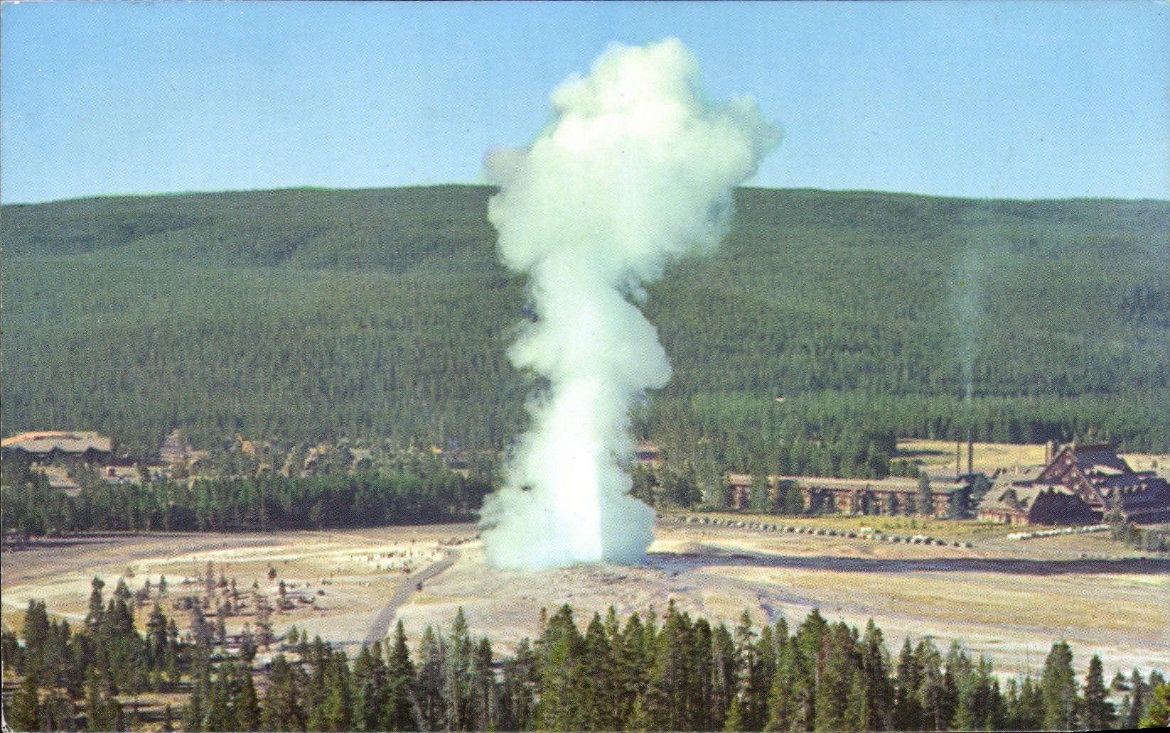 CPM Old faithful Geyser from Observation Point Yellow stone National Park 
