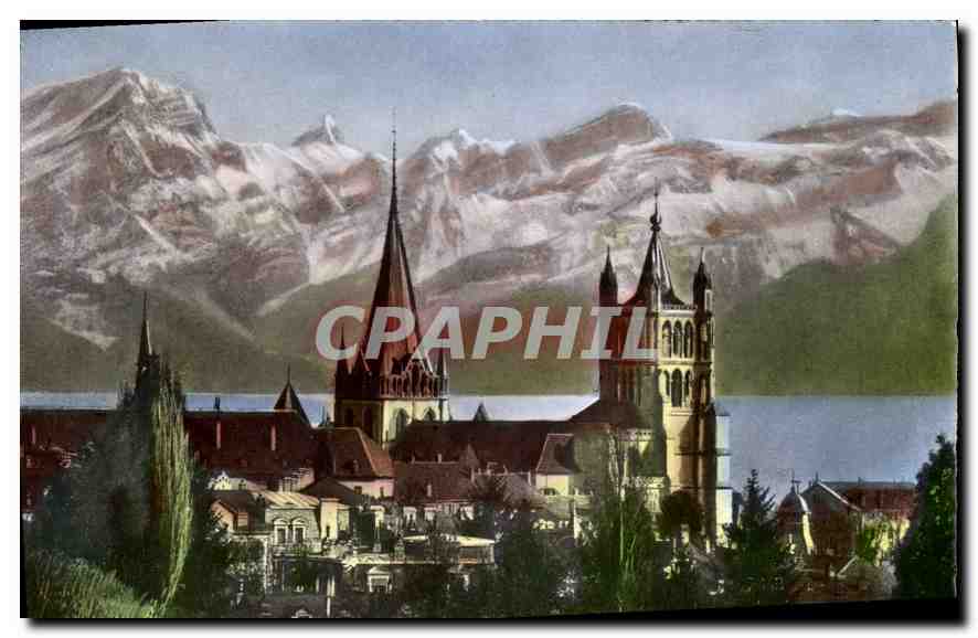 CPM Lausanne La Cathedrale et les Alpes 