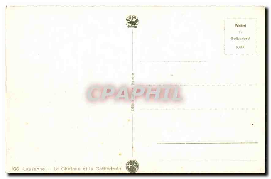 CPM Lausanne le chateau et la Cathedrale  — Rückseite