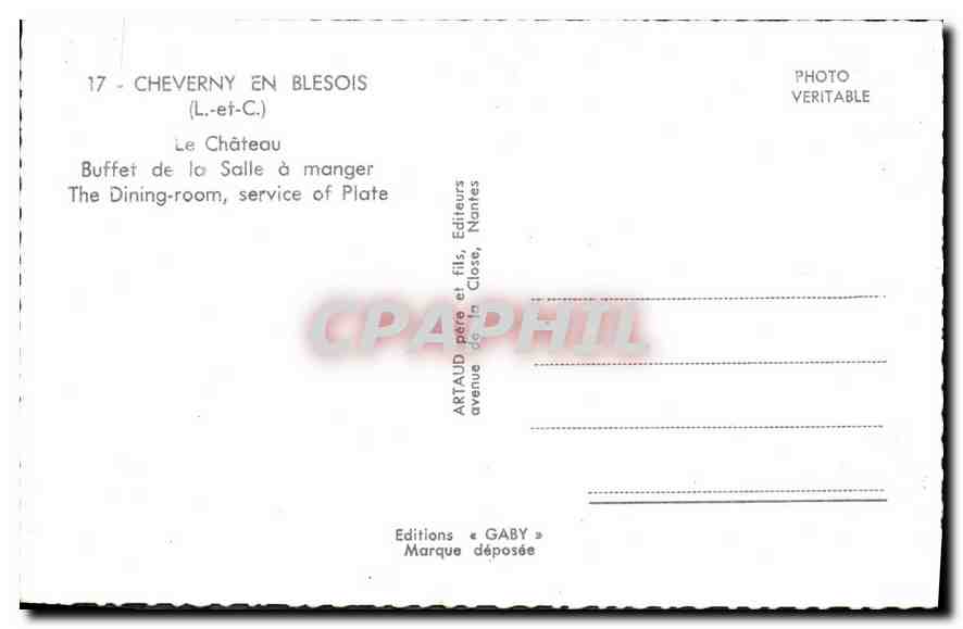 Cheverny en Blesois — Le Château, Buffet de la Salle à manger — Éditions Gaby — Reverso