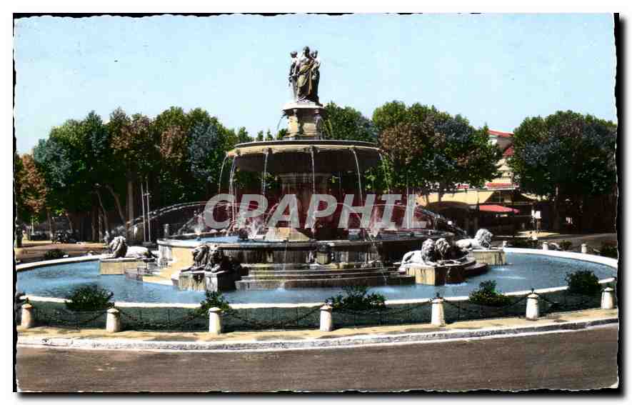 Aix-en-Provence — La Grande Fontaine sobre la Rotonda (siglo XIX) — Société Éditions de France