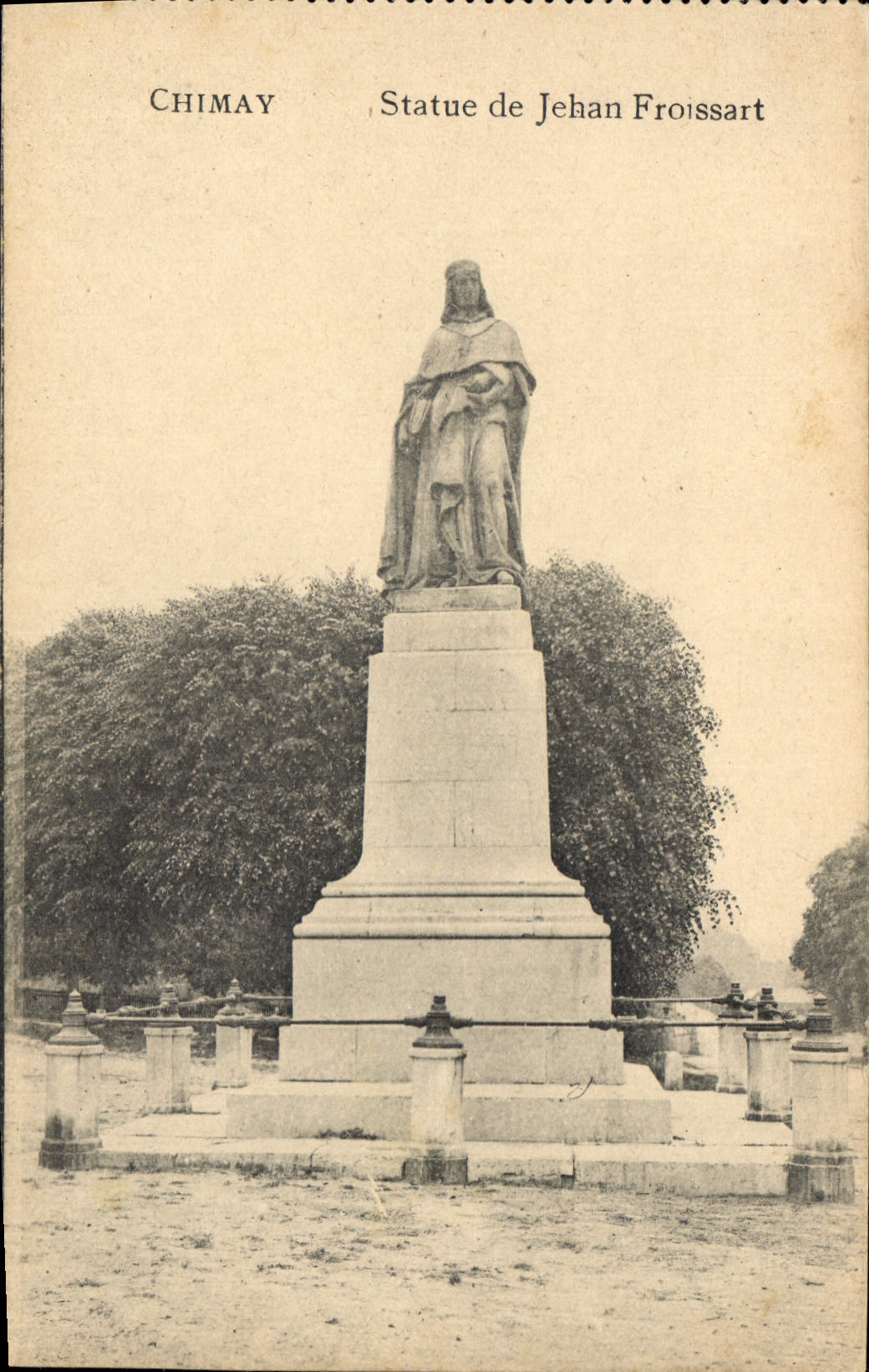 CPa Chimay statue de Jehan Froissart 