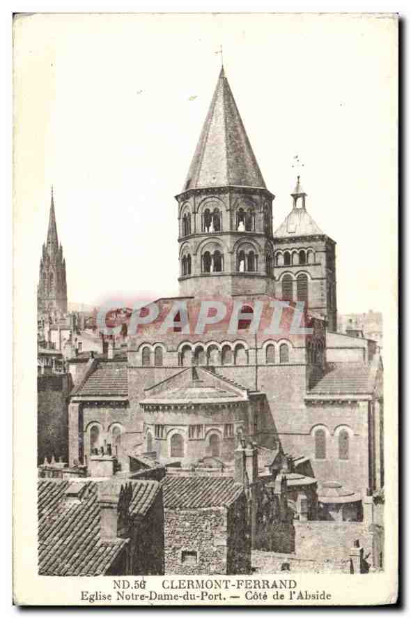 CPA Clermont Ferrand Eglise Notre Dame du Port Cote de l'Abside 