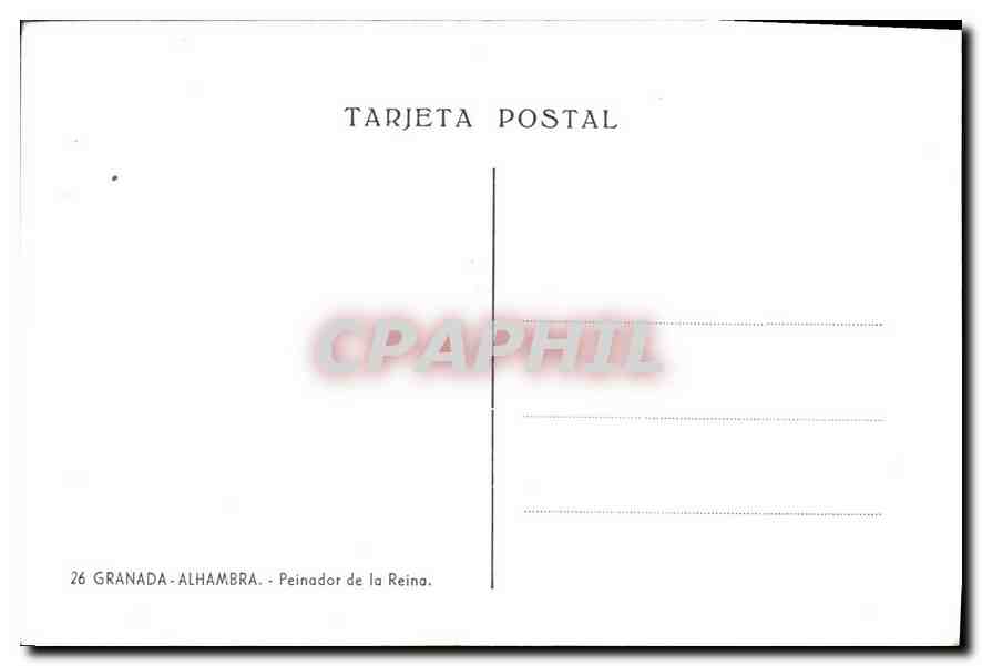 CPM Granada Alhambra Peinador de la Reina  — Rückseite