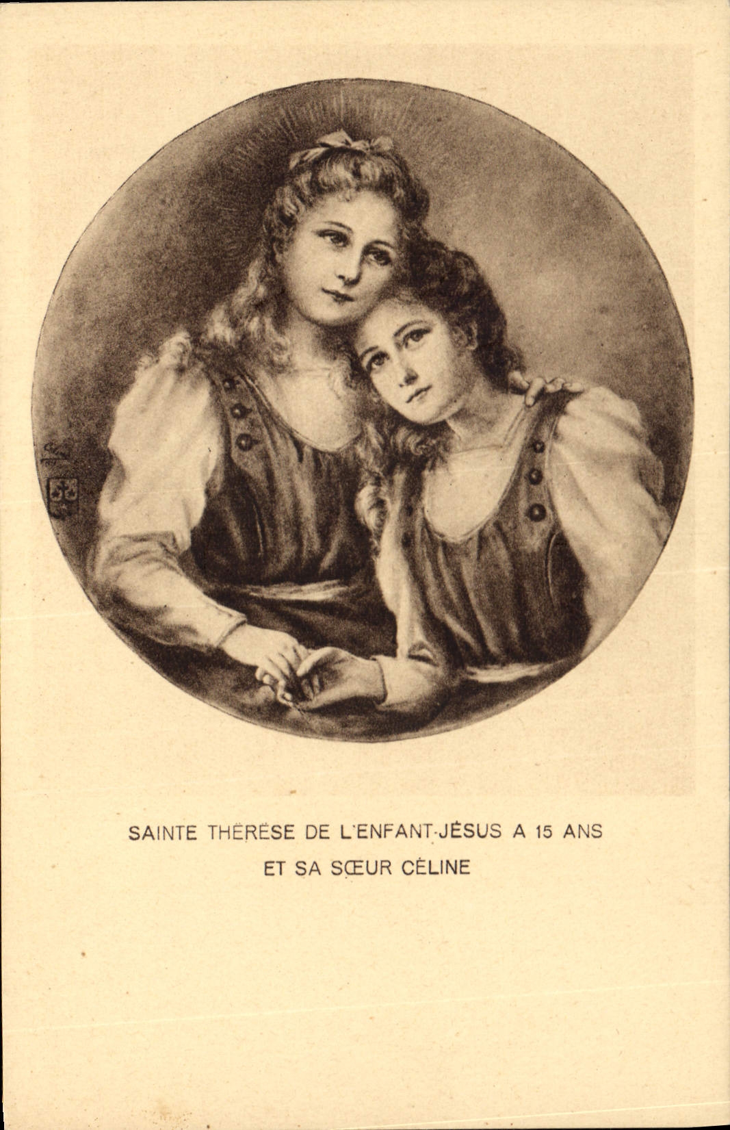 Sainte Thérèse de l'Enfant Jésus à 15 ans et sa sœur Céline — Éditeur CPAPHIL, n°5