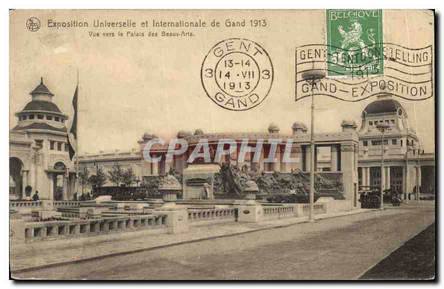 Exposition Universelle et Internationale de Gand 1913 — Vue vers le Palais des Beaux-Arts — Ed. Nels, Bruxelles
