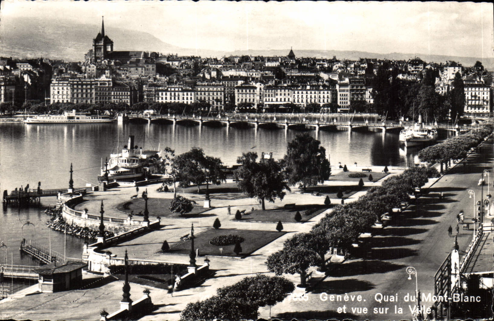 CPM Geneve Quai de Mont Blanc et vue sur la Ville 