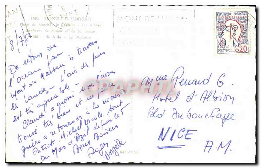 CPM Mont de Marsan Place du Marche Hotel de Ville  — Verso