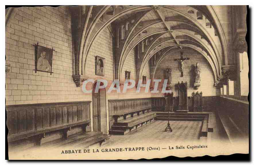 CPA Abbaye de la Grande Trappe Orne La Salle Capitulaire 