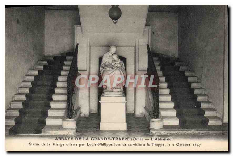 Abbaye de la Grande-Trappe (Orne) — L'Abbatiale — Statue de la Vierge offerte par Louis-Philippe le 2 octobre 1847