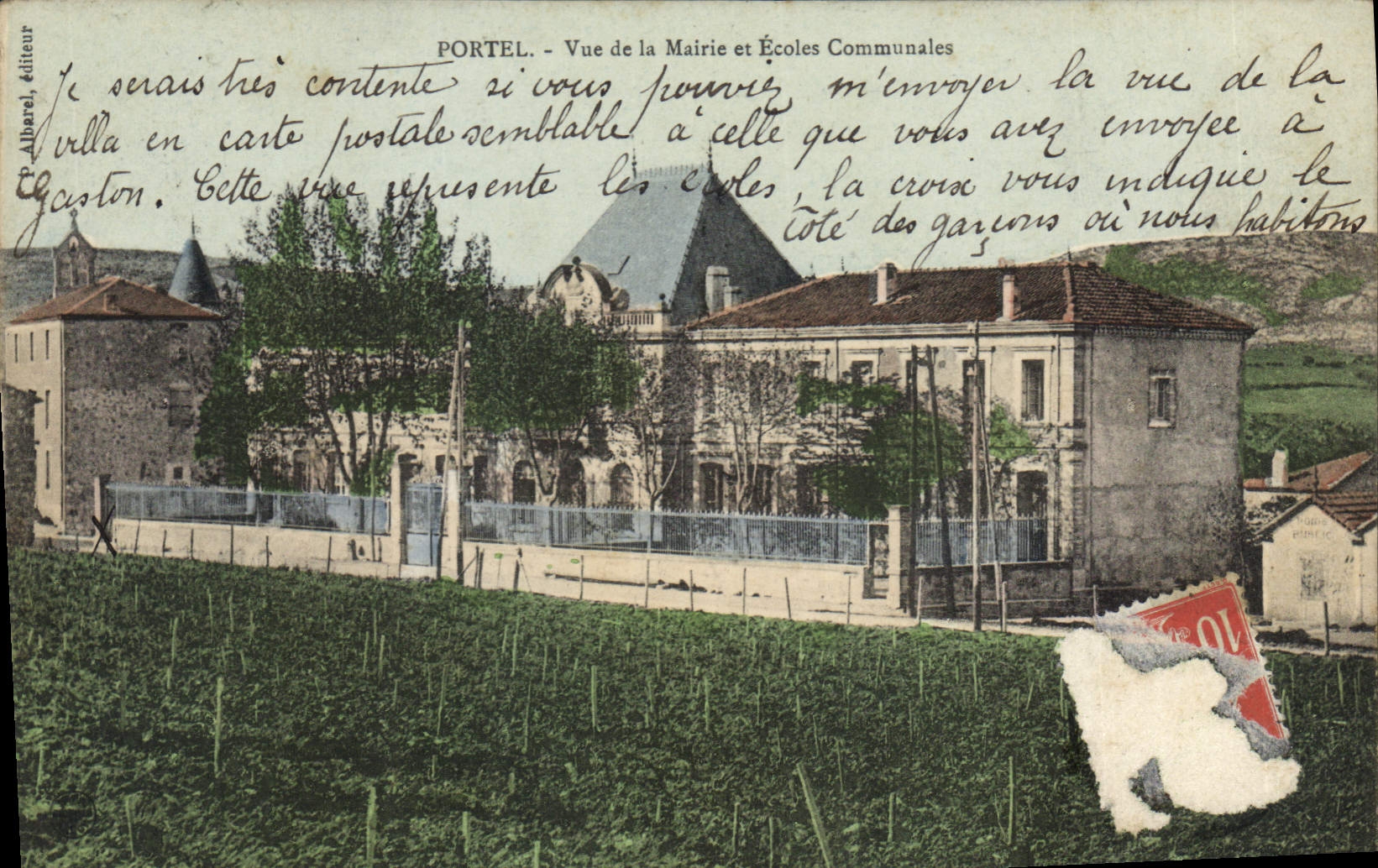 CPA Portel Vue de la Mairie et Ecoles Communales 
