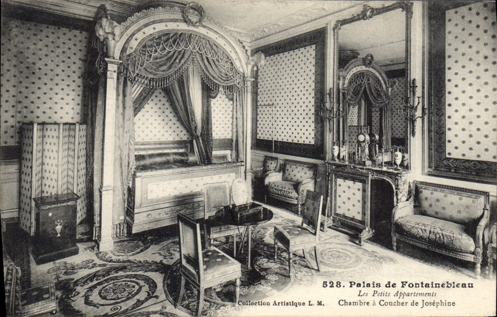 Schlafzimmer von Joséphine — Schloss Fontainebleau — Künstlerische Sammlung L. M. Nr. 528