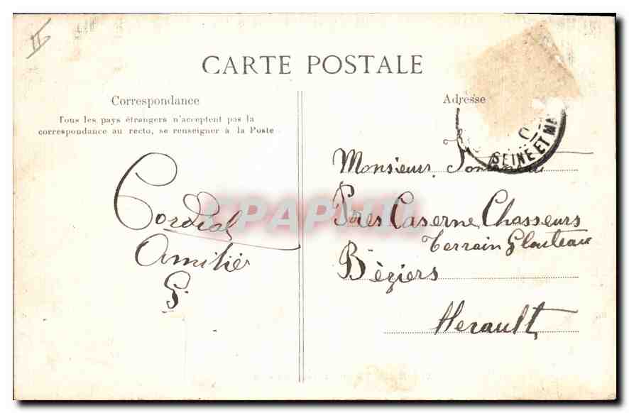 Pałac w Fontainebleau — Biblioteka — Wydawca C.P.M. nr 41 — Rewers