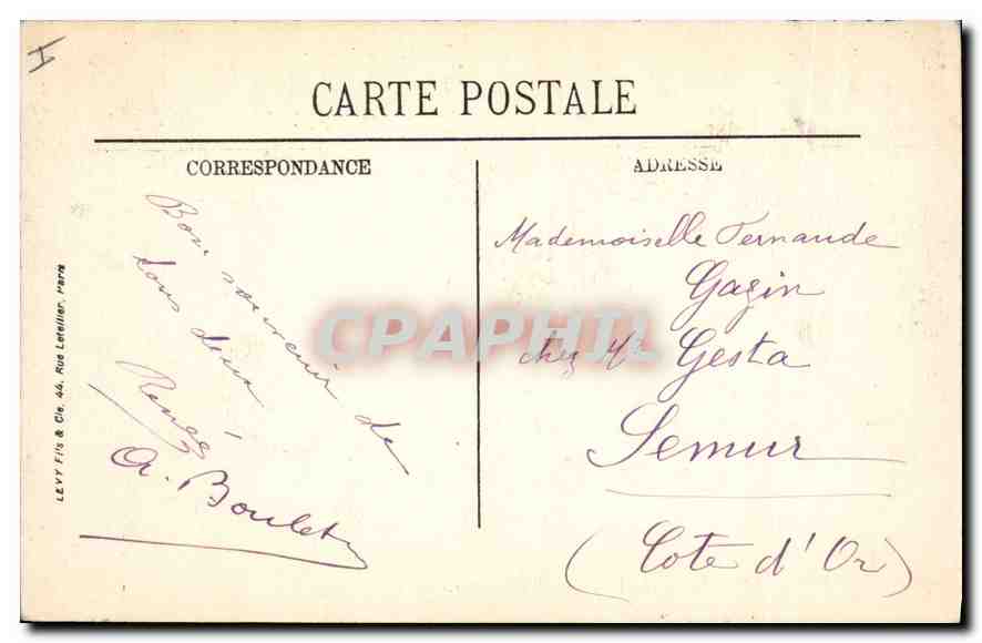 Fontainebleau — Le Palais — L'Étang aux Carpes — N. G. — Rückseite